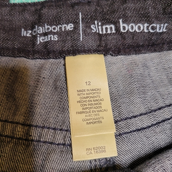 Liz Claiborne Dark Wash Slim Bootcut Size 12 - Picture 2 of 5